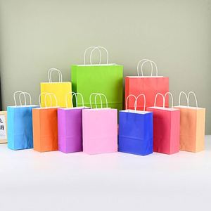 Sac de transport en papier kraft couleur personnalisée avec logo imprimé, réutilisable, pour boutique de cadeaux et vente au détail - Product Image 1