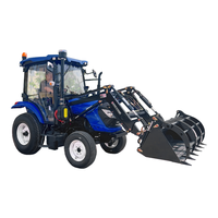 Tracteur agricole à roues 4x4 de 120 CV avec cabine climatisée, système hydraulique robuste, capacité de levage élevée et démarrage électrique