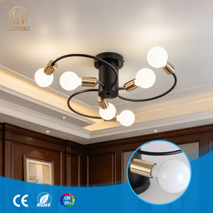 Lámpara Colgante Moderna de Hierro Negro con Múltiples Cabezales E26 de Tamaño Mediano para Comedor/Sala de Estar - Product Image 1
