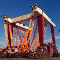 Grue à portique mobile électrique robuste pour le levage de yachts et de bateaux, 50-100 tonnes, moteur diesel, roulement à billes, cabine et télécommande