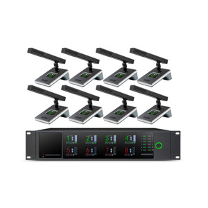 Sistema de Micrófonos Inalámbricos para Conferencias de 1 a 8 Canales con Ranura para Tarjeta Inteligente y Pantalla Grande para Uso en Reuniones - Product Image 1