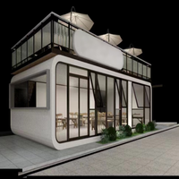 Kit de maison modulaire en structure d'acier préfabriquée, café-bar mobile de 40 pieds, mini-maison, hôtel, cuisine, conteneur, supermarché, école, boutique