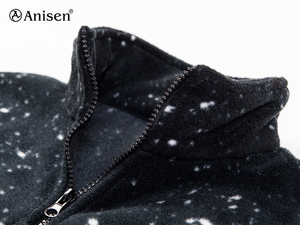 <span class=keywords><strong>2021</strong></span> China fábrica Animal oso estampado Polar polar de una sola capa soporte Cuello de piel Casual invierno hombres prendas de vestir chaqueta de lana - Product Image 4