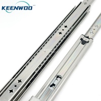 Glissière de tiroir industrielle robuste Keenwoo KW-5301 2000mm 113KG à extension complète, silencieuse, à 3 sections, sans verrouillage, pour cuisine et chambre