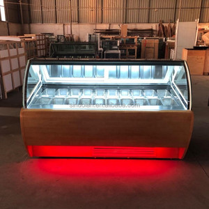 Congélateur vitrine à glace en verre à <span class=keywords><strong>prix</strong></span> d'usine, réfrigérateur de supermarché avec refroidissement par air, sans givre, contrôle numérique - Product Image 1