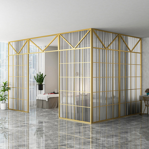 Bán buôn văn phòng tư nhân phòng kim loại Divider Màn hình Beauty Salon thép không gỉ trang trí phân vùng tường - Product Image 2