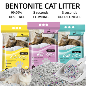 Litière pour chat en bentonite naturelle, écologique, en forme de boule, 8 kg, 10 L, hautement absorbante, agglomérante, pour un nettoyage <span class=keywords><strong>efficace</strong></span> des animaux de compagnie - Product Image 1