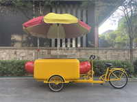 2024 nouveau modèle extérieur Mobile Hot Dog chariots de nourriture avec plaque chauffante Commercial Hot Dog vélo à vendre en Europe