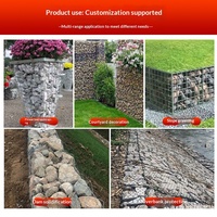 Muro de Gabiones Soldados para Paisajismo, Jaula Decorativa para Villas y Parques, Malla Hexagonal Galvanizada Reforzada con Acero, Antiexplosión, Plegable y Cortable