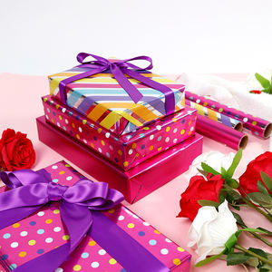 Vente en gros de rouleaux de mouchoirs d'anniversaire de haute qualité rouleau de papier d'emballage d'emballage magenta minimal artisanat supérieur - Product Image 1