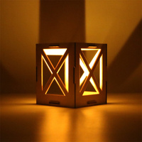 Nouvellement conçu décoration de la maison découpe laser artisanat bois lumière 3D veilleuse chevet veilleuse