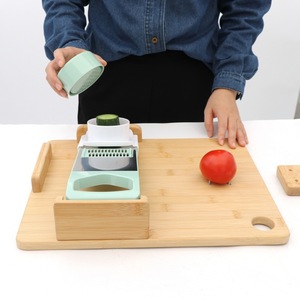 Tabla de cortar de bambú, herramienta de cocina ajustable con una sola mano para cortar frutas y verduras - Product Image 1