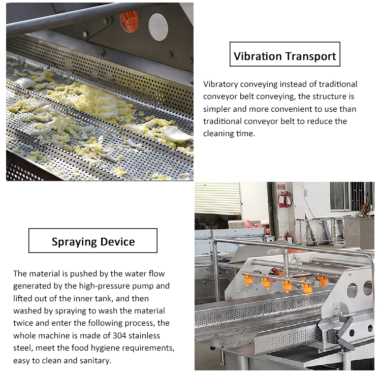 SUS 304 Stainless Steel Industrial Vegetable Washer Machine with 600KG Weight