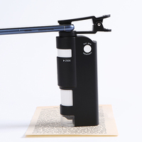 Microscope biologique portable Fukai TH-6701-A avec clip pour téléphone, loupe de poche, lumière LED UV, fonctionne avec piles AAA, certifié CE et RoHS