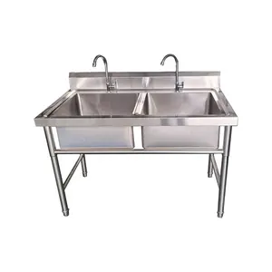 Harga grosir peralatan dapur SS 304 201 inox baja nirkarat komersial wastafel cuci tangan untuk Penggunaan dapur rumah luar ruangan