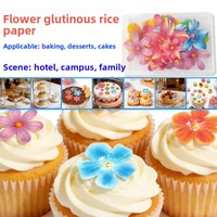 Kertas Beras Ketan Motif Bunga 76 Lembar untuk Hotel, DIY Hiasan Kue, Dekorasi Kue Panggang, Kertas Wafer Food-Grade, Dekorasi Dessert