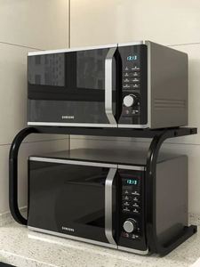 ชั้นวางเตาอบโลหะรูปตัวแอลแบบฐานคู่ หนาพิเศษ ขนาดใหญ่ รับน้ำหนักได้มาก พร้อมช่องเก็บขวดเครื่องปรุงแบบประหยัดพื้นที่ - Product Image 5