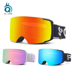 OEM зимние очки для лыж большого размера с логотипом на заказ, противотуманные сменные линзы, очки для сноуборда, лыжные очки, магнитные