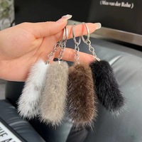 Nouveau populaire Mini 7cm queue moelleux mignon faux loup renard fourrure queue porte-clés mignon sac voiture vélo accessoires floue fourrure queues porte-clés