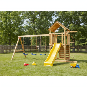 Speeltoestellen Voor Kinderen Buiten <span class=keywords><strong>Set</strong></span> Met Houten Schommel En Glijbaan Voor Kinderen - Product Image 6