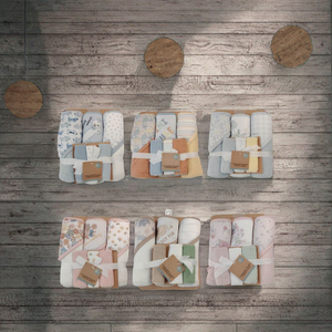 Set da 6 pezzi graziosi asciugamani da bagno per neonati con cappuccio da neonato, morbidi copri fascianti quadrati, Mini panni da bagno per bambini, asciugano rapidamente gli animali - Product Image 3