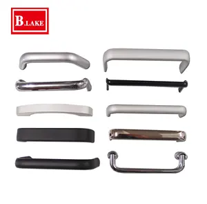 Brushed aluminum cabinet handles