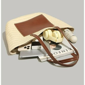 Borsa a Tracolla Intrecciata di Alta Gamma per Donna, Grande Capacità, Ideale per Spiaggia e Vacanze, Portatile ed Elegante - Product Image 4