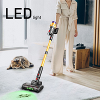 Aspirateur électrique sans fil sans fil à lumière LED d'usine avec fonction sans sac pour voiture UK & US Plug Brushless Motor