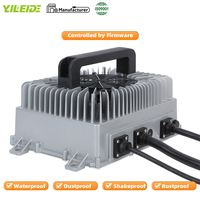 Chargeur de batterie au lithium étanche avec prise US 4S 12,8V LiFePO4 LFP 14,6V 12V 100A avec bornes à anneau M8