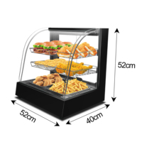 Vitrina Eléctrica Comercial de Cristal para Alimentos Gabinete de Conservación para Pollo Frito y Hamburguesas