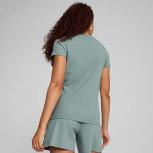Camiseta de Punto Transpirable con Logotipo para Mujer, Verde, Ajustada, Estilo Casual - Product Image 3