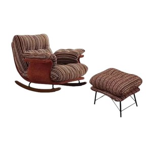 Sillón mecedora retro individual con función reclinable para sala de estar, uso recreativo para adultos, estilo mediados de siglo, sillón tipo sofá. - Product Image 4