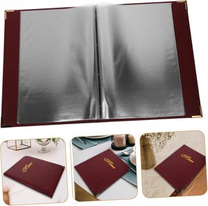 Cubiertas de menú de restaurante <span class=keywords><strong>A4</strong></span>, 14 bolsillos, venta al por mayor, carpeta de archivos de cuero PU de tapa dura, carpeta de presentación de logotipo estampado en caliente - Product Image 5