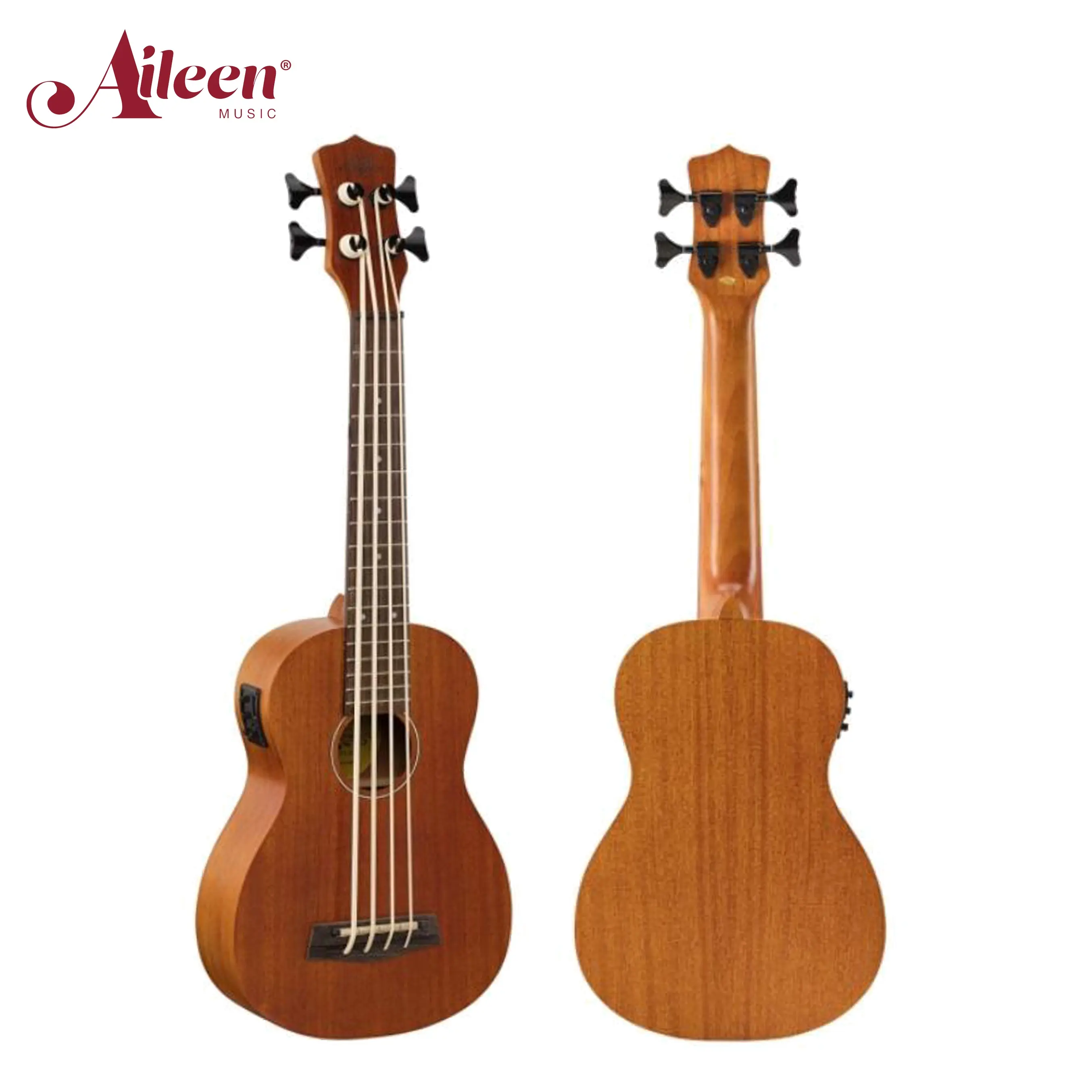 AileenMusic 30 אינץ בריטון כל דיקט מהגוני גוף בס ukulele (AUB07L-EA)