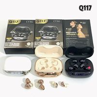 Écouteurs sans fil sportifs Q117 TWS avec batterie externe, écouteurs rétro à clip d'oreille avec affichage numérique 6.0 pour appareil photo