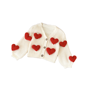 Pull en coton 100% pour bébé fille, manches longues, cardigan décontracté, veste avec motif de dessin animé, doux, veste d'amour pour nouveau-né - Product Image 6