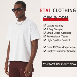 Camiseta holgada de algodón de alta calidad, camiseta Boxy Fit, ropa pesada, camiseta de gran tamaño, camiseta recortada con estampado personalizado para hombres - Product Image 4