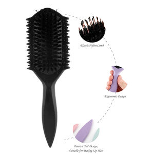 Brosse démêlante et définissante personnalisée avec logo, coussin d'air en paille de blé pour usage domestique, femmes et hommes / <span class=keywords><strong>Cheveux</strong></span> <span class=keywords><strong>bouclés</strong></span> secs - Product Image 4