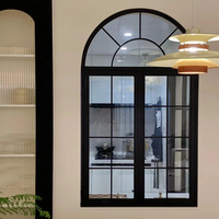 Fenêtre à battant en aluminium à double vitrage, design à persiennes, rupture de pont thermique personnalisée pour maison