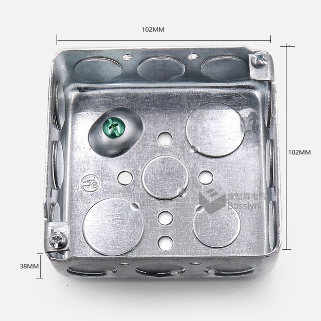 Heavy Duty Listed 4 Inch Square Electrical Box, Iron Metal Conduit Enclosure