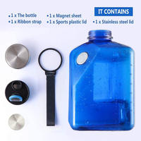 Bouteille d'eau avec support magnétique pour téléphone portable Bouteille d'eau de 2700ml avec aimant pour téléphone Bouteilles de sport avec aimant pour téléphone