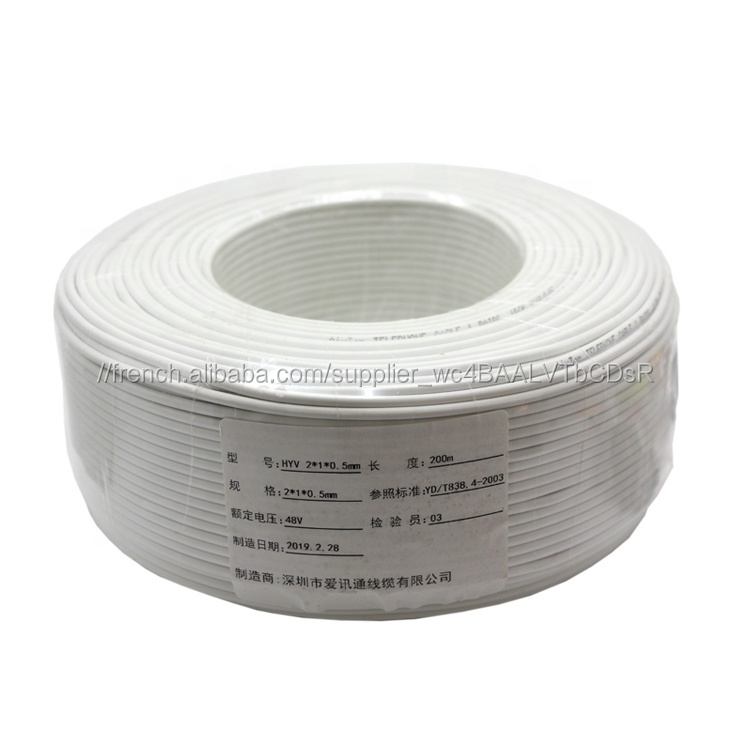 Cat3 cat5 cat6 0.5mm CU CCA PVC Veste 2 Core 1 Paires De Câble Téléphonique