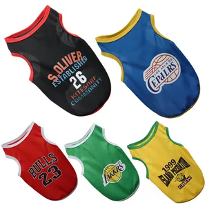 Wholesale Pet Apparel Clothing Clothes Mesh Breathable Pets Basketball Football Sports Vest Dog Cat Jersey T-shirts HY 5 Colors