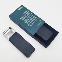 Boîte Coulissante Mini Rectangulaire en Métal Argenté/Noir Mat 80 x 34 x 11 mm pour Baume à Lèvres, Vente en Gros, 15g
