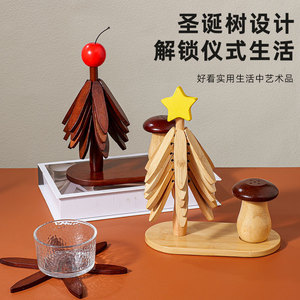 Tree Heat Insulation Mat Anti-scalding Home Dining <b>Table</b> Creative Coaster Mushroom Toothpick Holder Set - Product Image 4