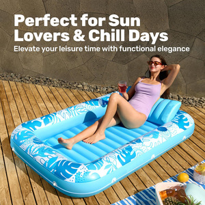 Inflatable Water Bed Rectangular 177x116cm With Water Jet Outdoor Portable Floating Mat For Adults - Product Image 2