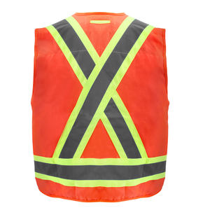 سترة سلامة من ZUJA ذات لونين وبمظهر عالي للبيع بالجملة مصنوعة من نسيج البوليستر سترة سلامة مريحة للعمل مع ميزات لميكرفون الأجهزة المتكلفة - Product Image 3