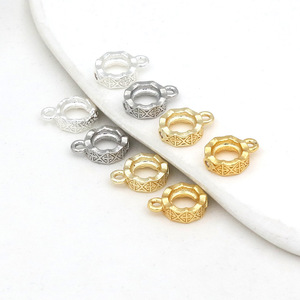 Three-Way Circular <b>Spacer</b> Bead 18k Gold Plated Copper Jewelry Accessory For Bracelet DIY C44 - Product Image 4
