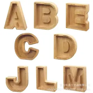 Alfabeto personalizzato personalizzato collezione di soldi lettere di moneta salvadanaio in legno Decor lettera di legno salvadanaio