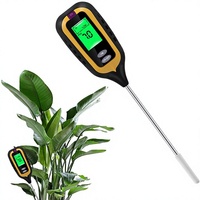 Testeur d'humidité 4-en-1 pour sols : pH/Lumière/Température/Humidité – Outil de soin des plantes pour fleurs, plantes en pot, jardins, fermes, pelouses